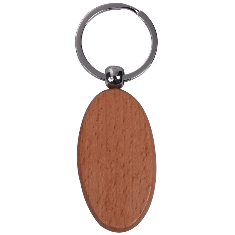 20 Pcs Blank Wooden Keychain DIY Key Chains Key Tags Mixed Design