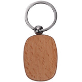 20 Pcs Blank Wooden Keychain DIY Key Chains Key Tags Mixed Design