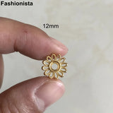 20 Pcs Brass Filigree Bead Caps 12mm - Flower Hollow Petals Metal Bead Cap