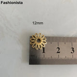 20 Pcs Brass Filigree Bead Caps 12mm - Flower Hollow Petals Metal Bead Cap
