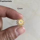 20 Pcs Brass Filigree Bead Caps 12mm - Flower Hollow Petals Metal Bead Cap