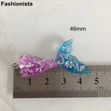 20 Pcs DIY Resin Mermaid's Tail Charms Flat Back Fish Tail Pendant