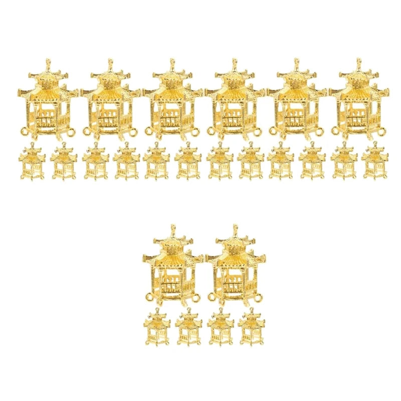 20 Pcs Golden Hanging Earring Bracelet Antique Jewelry Charms