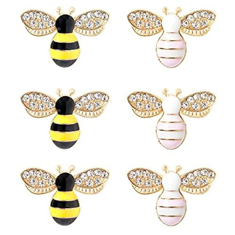 20 Pcs Enamel Bee Charms Pendants DIY Crafts