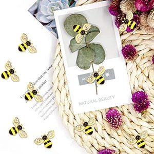 20 Pcs Enamel Bee Charms Pendants Rhinestone Enamel Craft Embellishments