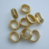20 Pcs Leather Slider Spacer Beads for Licorice Bracelets DIY Jewelry Making