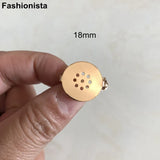20 Pcs Gold Brass Round Tray DIY Brooch Base 18mm Handmade Jewelry Access