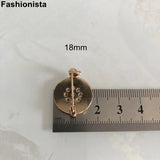 20 Pcs Gold Brass Round Tray DIY Brooch Base 18mm Handmade Jewelry Access