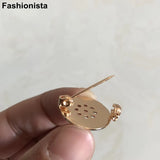 20 Pcs Gold Brass Round Tray DIY Brooch Base 18mm Handmade Jewelry Access