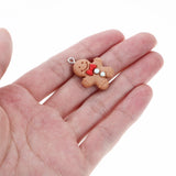 20 Pcs Gingerbread Man Charms Resin Christmas Decorations Ornaments Crafts