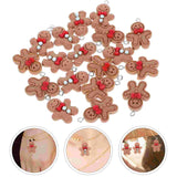20 Pcs Gingerbread Man Charms Resin Christmas Decorations Ornaments Crafts