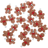 20 Pcs Gingerbread Man Charms Resin Christmas Decorations Ornaments Crafts