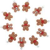 20 Pcs Gingerbread Man Charms Resin Christmas Decorations Ornaments Crafts