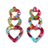 20 Pcs Heart Rectangle Resin Pendants Charms DIY Jewelry Making