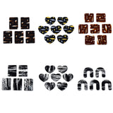 20 Pcs Heart Rectangle Resin Pendants Charms DIY Jewelry Making