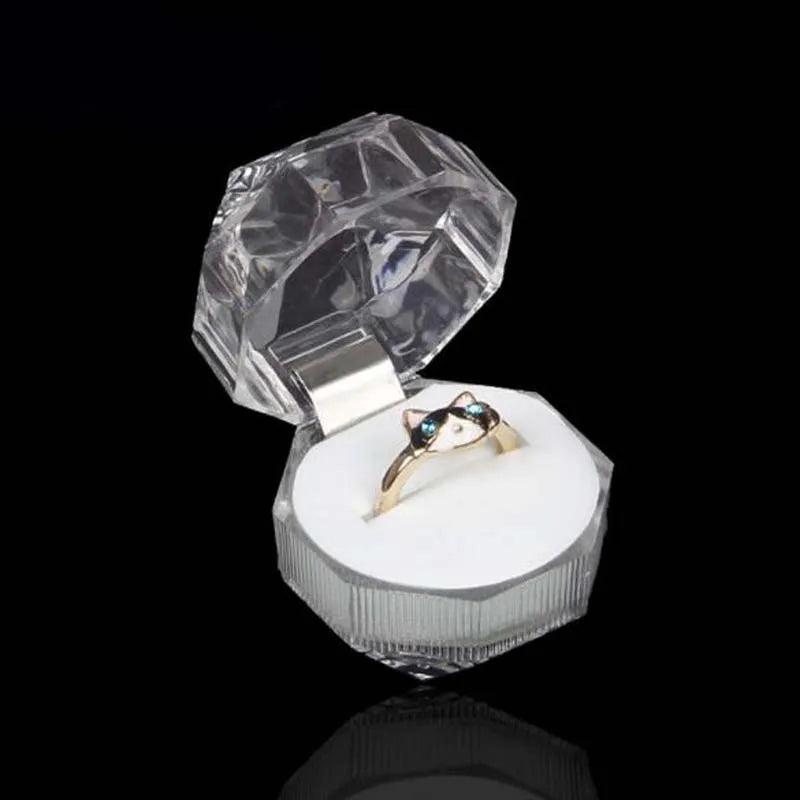 20 Pcs Acrylic Transparent Jewelry Packaging Box Wedding Packaging