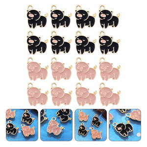 20 Pcs Piggy Keychain Charms DIY Jewelry Making