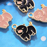 20 Pcs Piggy Keychain Charms DIY Jewelry Making