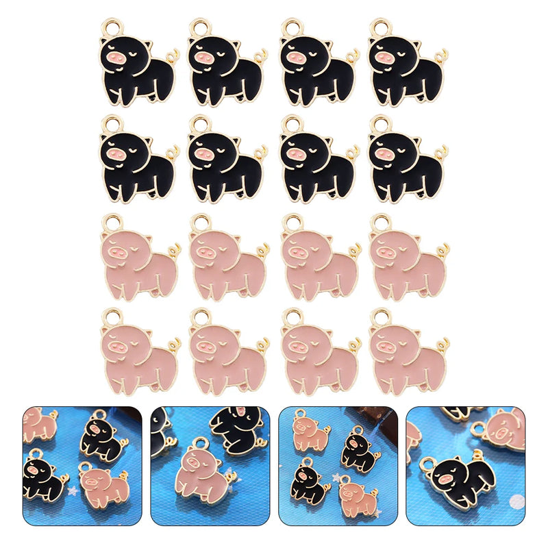 20 Pcs Piggy Keychain Charms DIY Jewelry Making