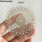 20 Pcs Large Silver Metal Filigrees 65mm Hollow Ornament Jewelry Scrapbook