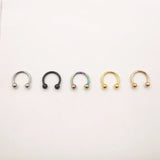 20 Pcs 16G Stainless Circular Barbells Horseshoe Nose Lip Ring Eyebrow Studs