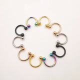 20 Pcs 16G Stainless Circular Barbells Horseshoe Nose Lip Ring Eyebrow Studs