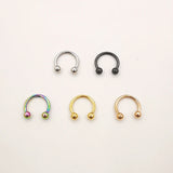 20 Pcs 16G Stainless Circular Barbells Horseshoe Nose Lip Ring Eyebrow Studs