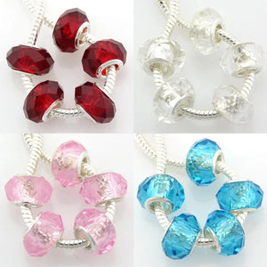 20 Pcs Crystal Glass Beads for European Charm Bracelets & Necklaces