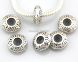 Vintage Silver Rubber Beads for Charm Bracelet Jewelry DIY