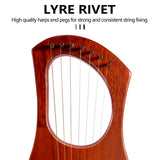 20 Pcs Lyre Harp Tuning Pins & Rivets Set for Small Stringed Instrument
