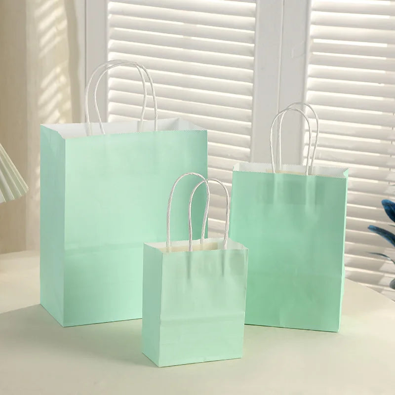 20 Pcs Macaron Paper Bags Candy Packaging Bags Unicorn Birthday Decor