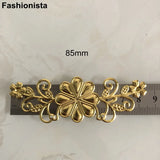 20 Pcs Metal Filigree Flower Rattan Ornament 85x28mm Silver Scrapbook Decoration