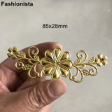 20 Pcs Metal Filigree Flower Rattan Ornament 85x28mm Silver Scrapbook Decoration