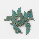 20 Pcs Angel Wings Necklace Charms Pendant DIY Jewelry Findings 29x11mm