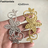 20 Pcs Silver Metal Filigree Flower Rattan Ornament For Jewelry Crafts DIY