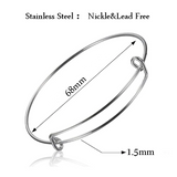 20 Pcs Stainless Steel Expandable Bangle Bracelets Adjustable Wire Blank Bangles