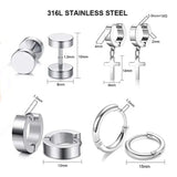 20 Pcs Stainless Steel Huggie Hoop Earrings Kpop Dangle Kit