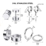 20 Pcs Stainless Steel Huggie Hoop Earrings Kpop Dangle Kit