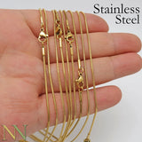 20 Pcs Stainless Steel Snake Chain Necklace 1.2mm Jewelry Making