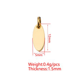20 Pcs Stainless Steel DIY Oval Charm Lettering Pendants