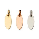 20 Pcs Stainless Steel DIY Oval Charm Lettering Pendants