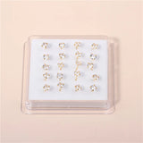 20 Pcs CZ Crystal Nose Studs Nose Rings Body Jewelry Nose Bone