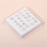 20 Pcs CZ Crystal Nose Studs Nose Rings Body Jewelry Nose Bone