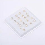 20 Pcs CZ Crystal Nose Studs Nose Rings Body Jewelry Nose Bone