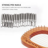 20 Pcs Tuning Pins and Rivets Set for Lyre Harp Small Harp