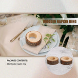 20 Pcs Wooden Christmas Napkin Ring Holders Round Decorative Rings 1.18In