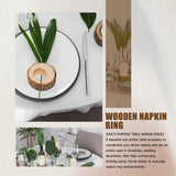 20 Pcs Wooden Christmas Napkin Ring Holders Round Decorative Rings 1.18In