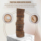 20 Pcs Wooden Christmas Napkin Ring Holders Round Decorative Rings 1.18In