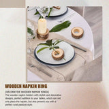 20 Pcs Wooden Christmas Napkin Ring Holders Round Decorative Rings 1.18In
