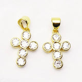 20 Pcs Zirconia Cross Charms Necklace Pendant Women Accessories